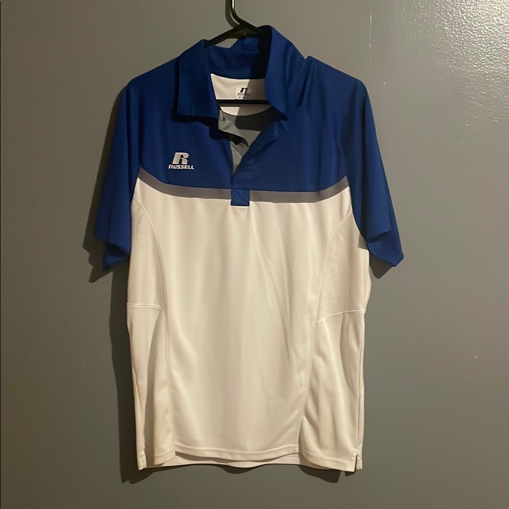 Russell Athletic Cream and Blue Polo